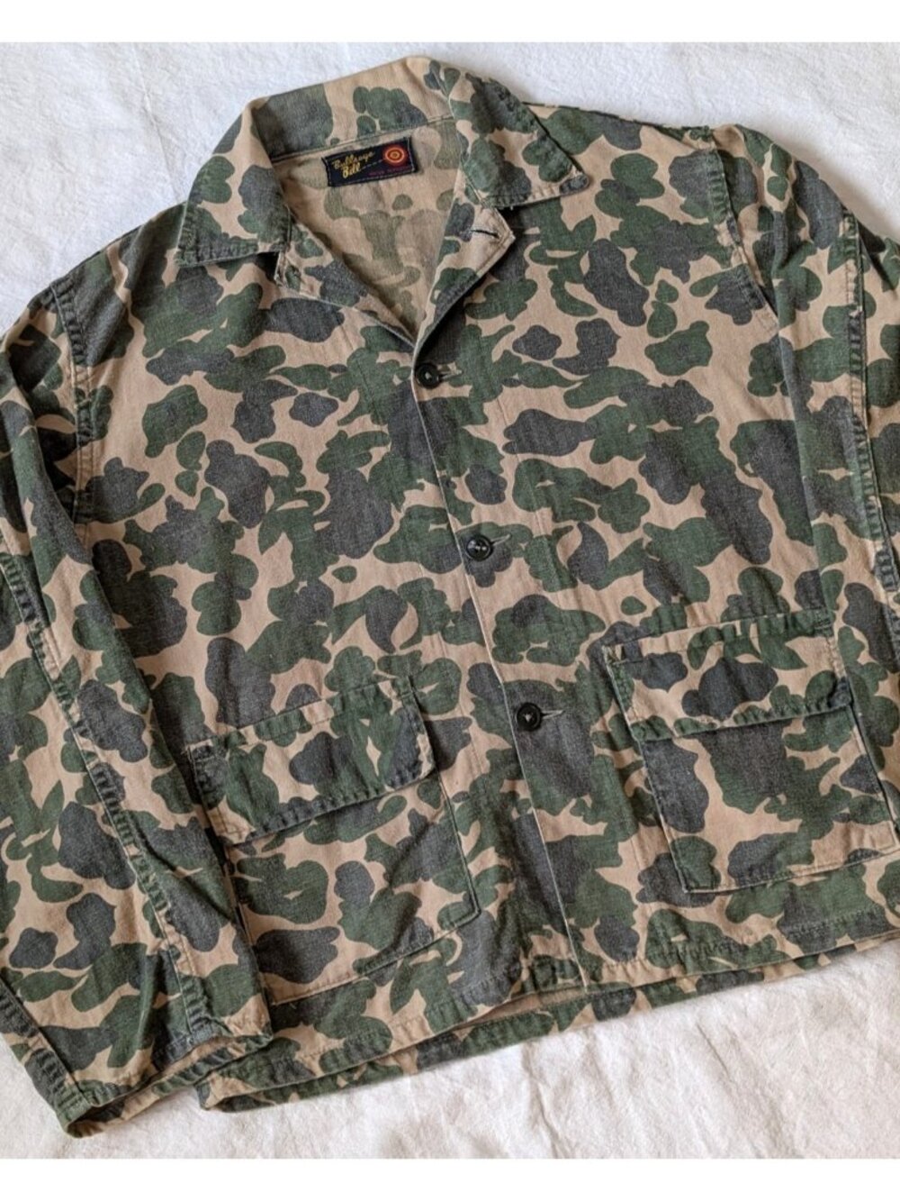 Bullseye Bill Vintage 60s 70s Duck Camo Lightweight Chore Shacket Size LG USA